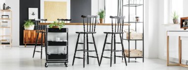 Modern eski püskü şık çatı iç