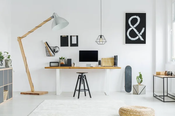 Minimalist hipster room with poster — Stock Photo, Image