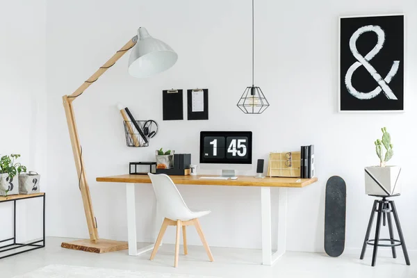 Modern student's workspace with computer — Stock Photo, Image