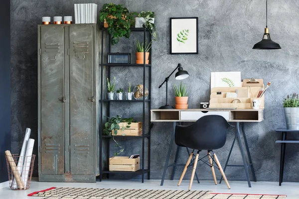 Metal shelf with books — Stock Photo, Image