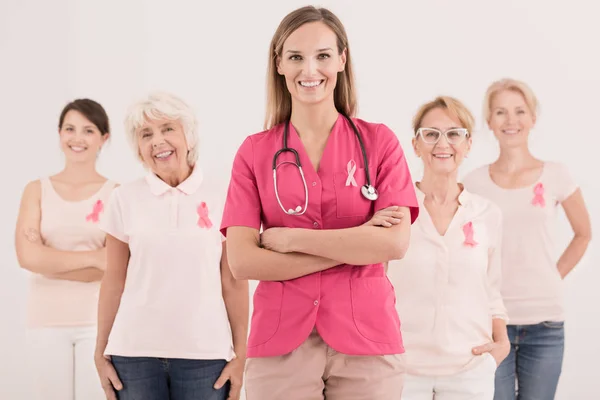 Pink breast cancer awareness ribbons — Stock Photo, Image