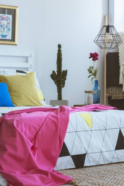 Pembe battaniye kral yatak var