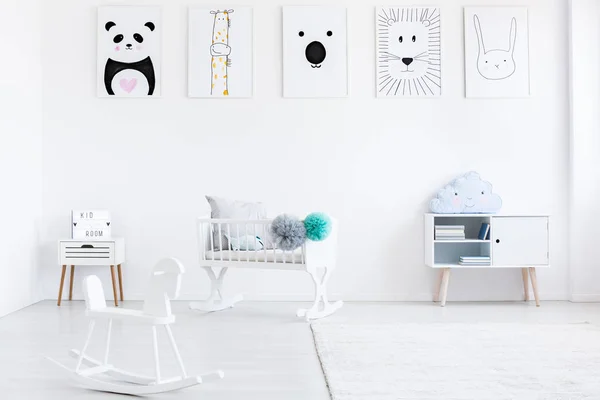 Baby's room with rocking horse — Stock Photo, Image