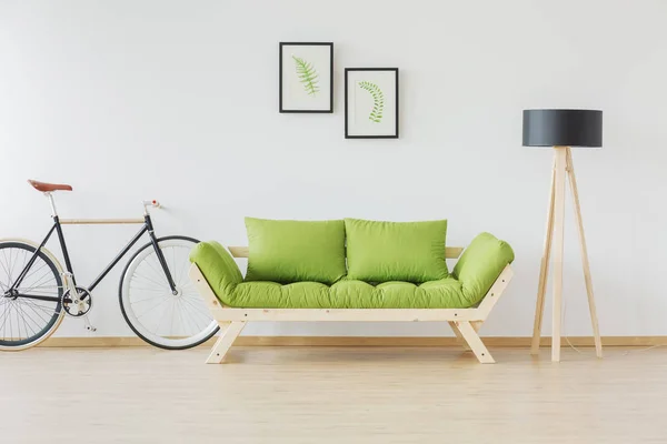 Hipster bike and minimalist furniture — Stock Photo, Image