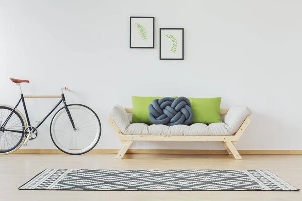 Apartment with knot handmade pillow — Stock Photo, Image