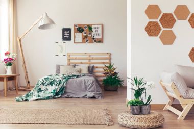 Bitkiler ve mantar ile yatak odası