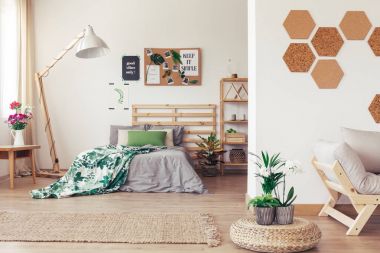 Mantar pano ile botanik yatak odası