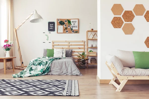 Bedroom with eco-friendly furniture — Stock Photo, Image