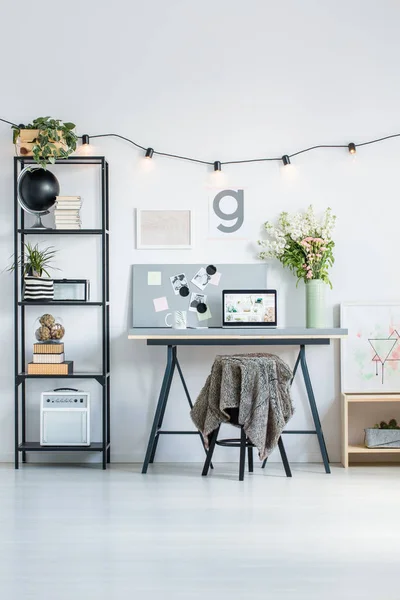 Modern workspace with photos