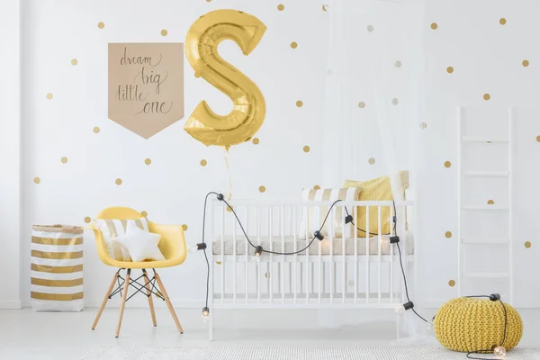 Bright baby's bedroom with pouf — Stock Photo, Image