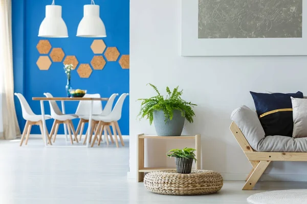 Arrangement of blue dining room — Stock Photo, Image