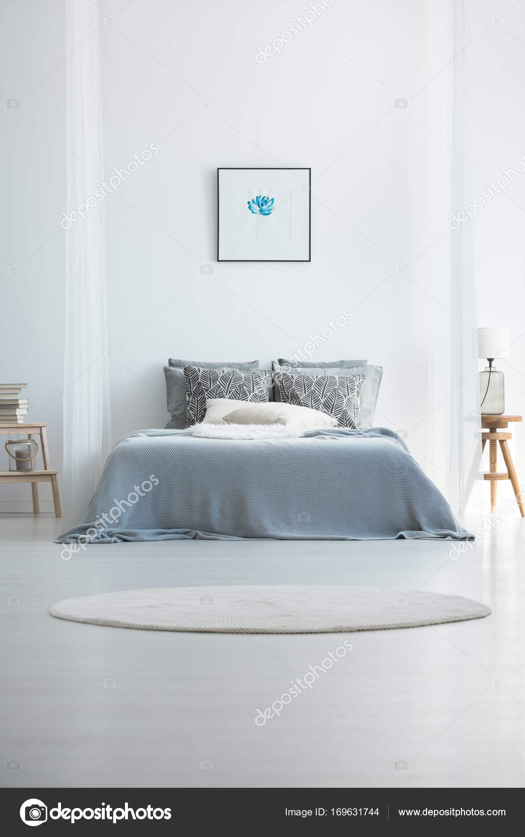 Tappeto In Interiore Freddo Camera Da Letto Foto Stock