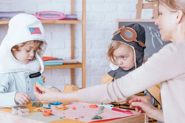 Niños con disfraces en preescolar —  Fotos de Stock