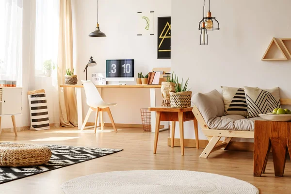 Freelancer's work zone with sofa — Stock Photo, Image