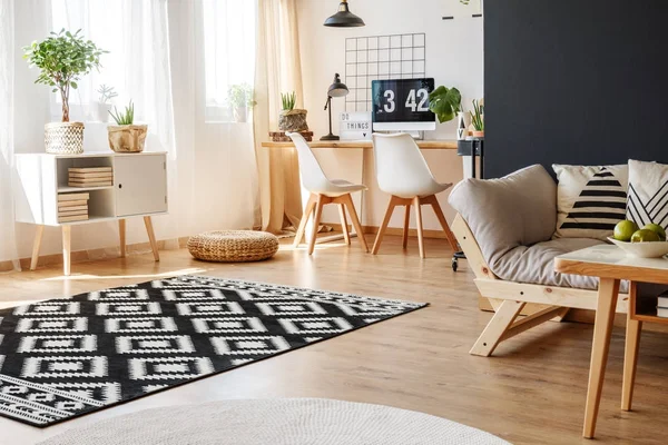 Cozy work area with carpet — Stock Photo, Image