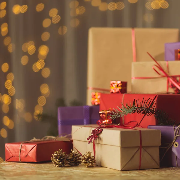 Pile of Christmas gifts — Stock Photo, Image