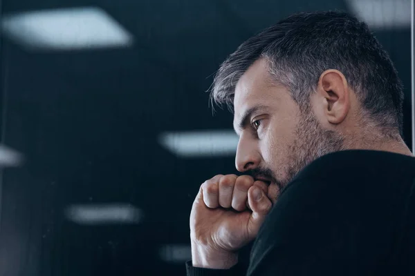 Nervous man in rehab center — Stock Photo, Image