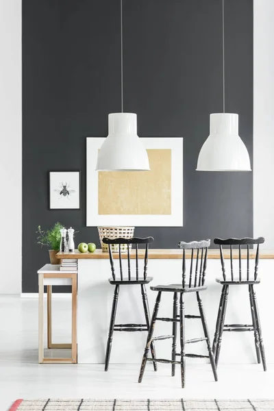 Kitchen with western bar stools — Stock Photo, Image