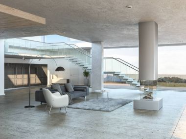 Tek renkli salon iç