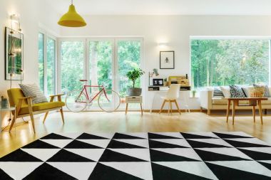 Manzaralı geniş oturma odası