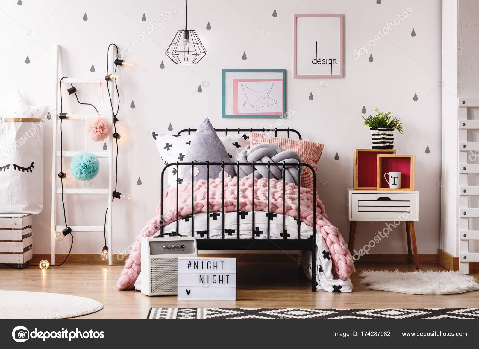 Pastel Child S Bedroom With Rugs Stock Photo