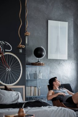 Beton duvar beyaz poster