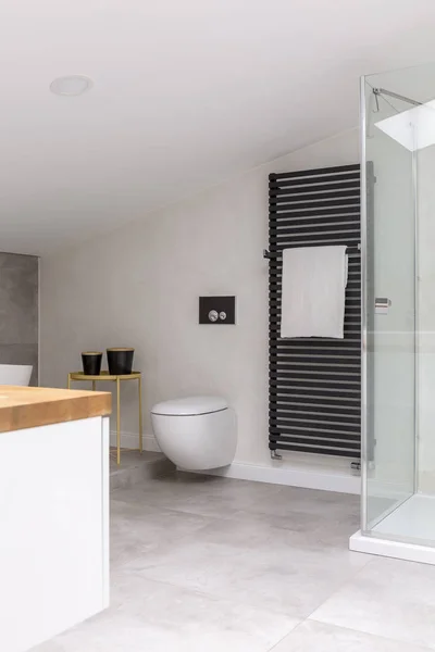 Простая элегантная ванная комната на чердаке — стоковое фото