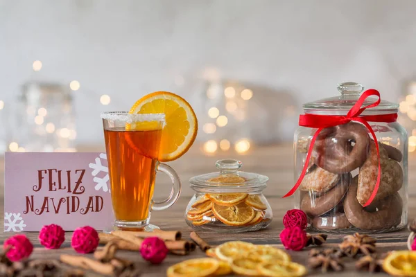 Taza de té y galletas — Foto de Stock