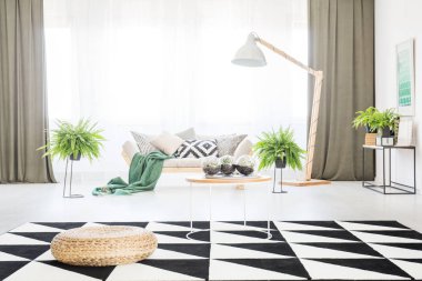 Kabarık ile geniş oturma odası