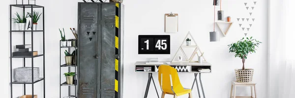 Study space with yellow chair