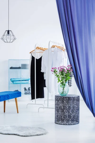 Elegant clothes in modern closet — Stock Photo, Image