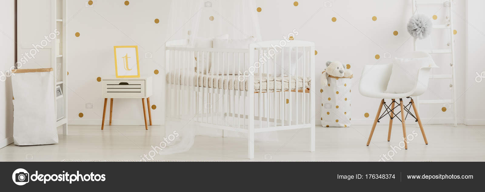 Tulle Canopy Over Baby Crib Stock Photo C Photographee Eu 176348374