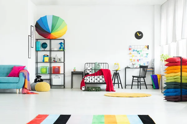 Spacious rainbow kid 's bedroom — стоковое фото