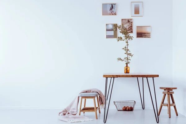 Simple dining room with stools — Stock Photo, Image