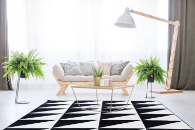 Bitkiler ile oturma odası iç