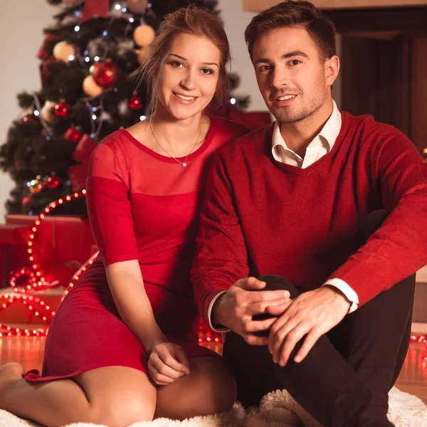 Xmas için dekore edilmiş salon