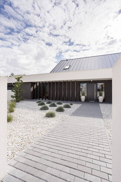 Front of modern house