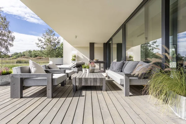Terrace with garden furniture — Stock Image Terrace with garden furniture Stock Picture