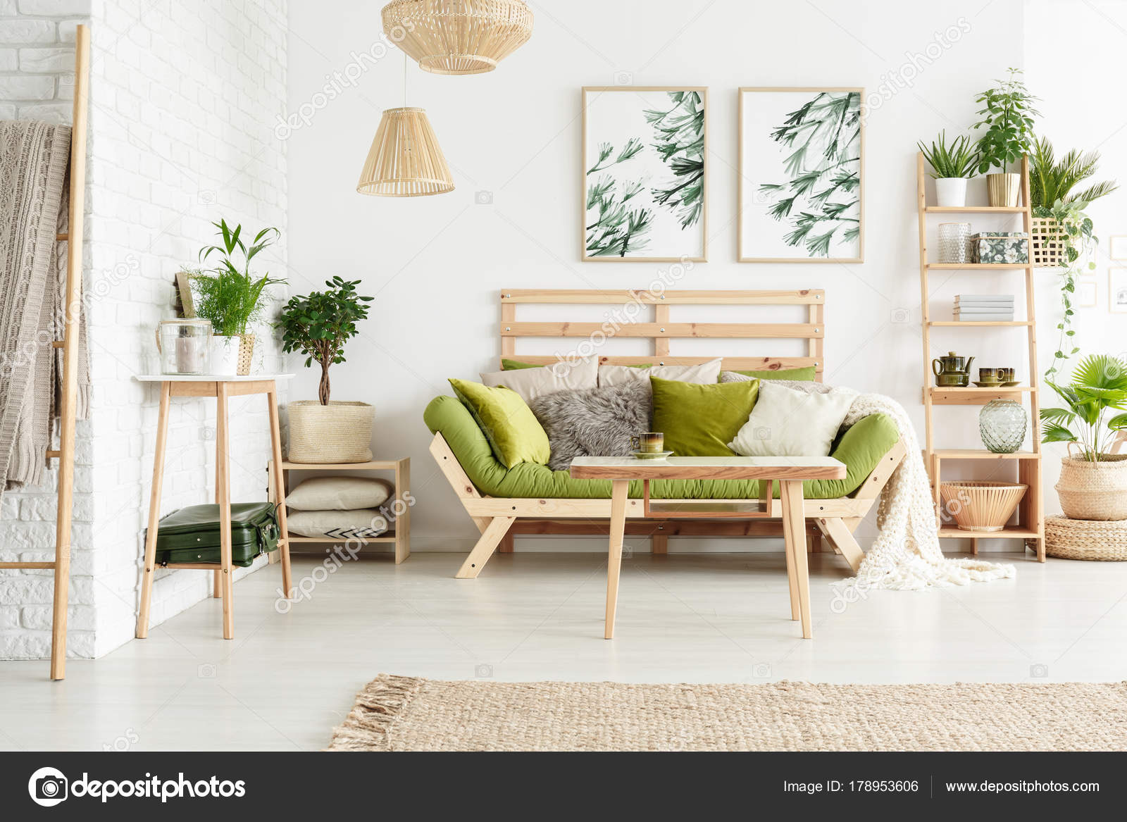 Floral Living Room With Sofa Stock Photo Photographeeeu 178953606