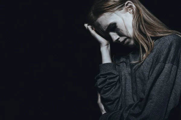 Depressed woman with anxiety — Stock Photo, Image