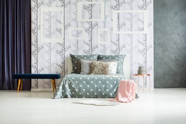 Ferah Yatak odası mavi tezgah