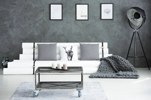 Grau modernes Wohnzimmer — Stockfoto