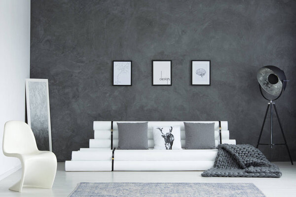 Designer interior with modern chair