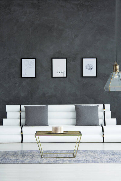 Living room with designer settee