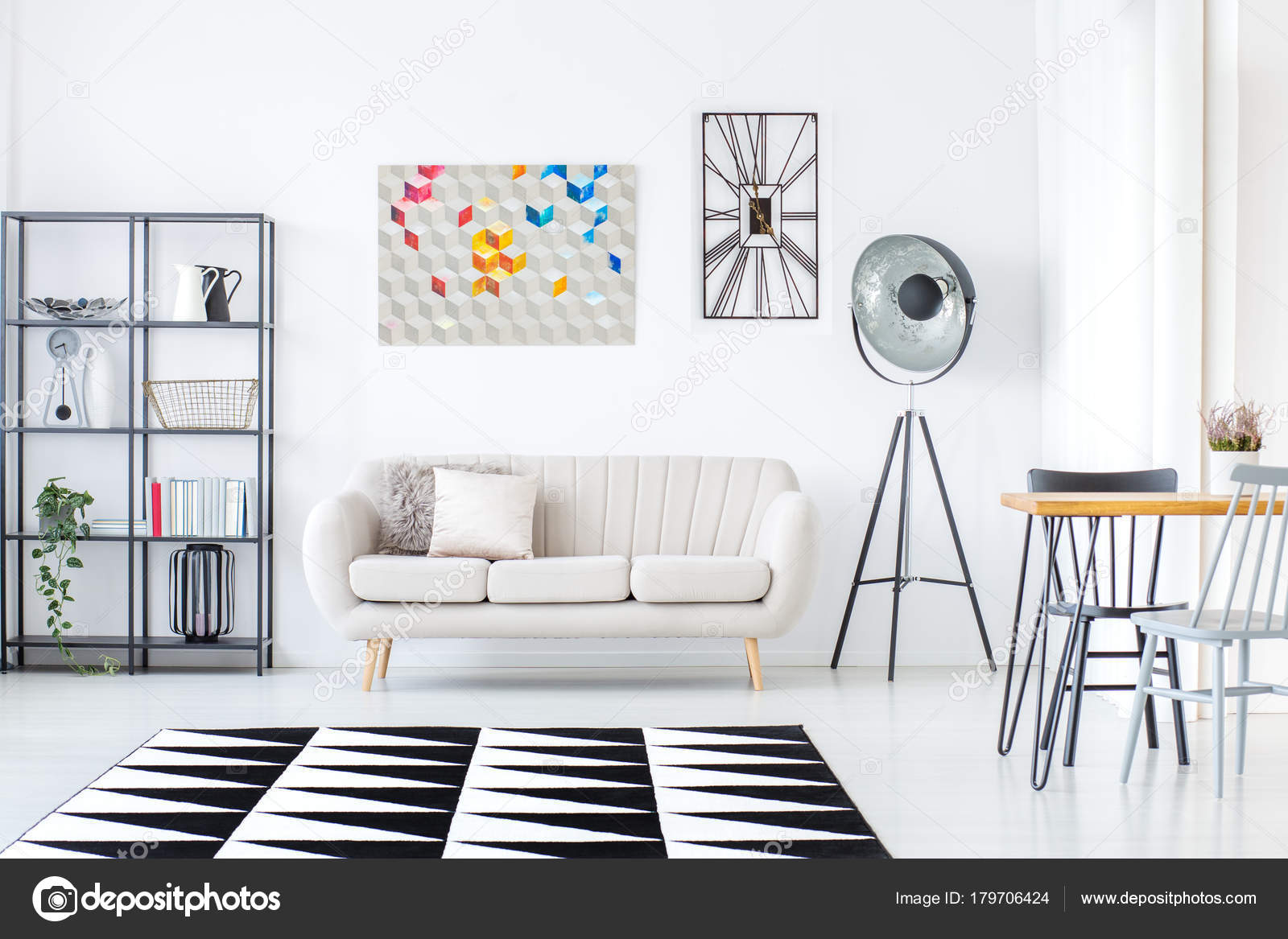 Geometric living room interior — Stock Photo © photographee.eu 179706424