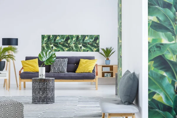 Yellow and green living room