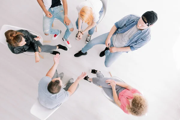 Ángulo alto de terapia de grupo — Foto de Stock