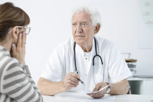 Doctor announcing bad news — Stock Photo, Image