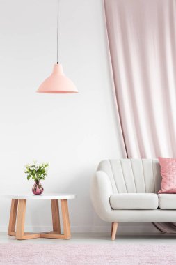 Şeftali lamba ile oturma odası