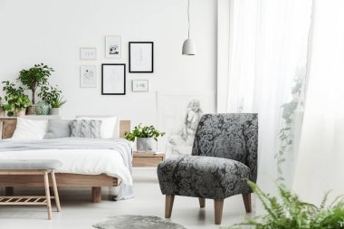 Vintage desen ile gri tekli